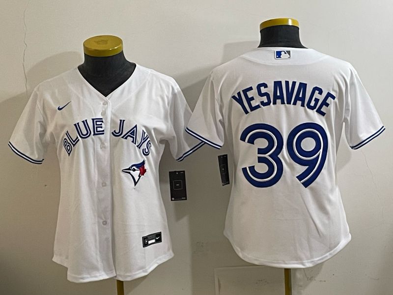 Women 2025 Toronto Blue Jays #39 Yesavage white Game Nike MLB Jersey style 001->women mlb jersey->Women Jersey
